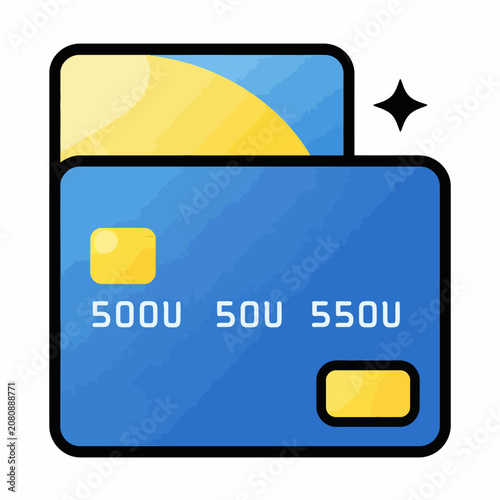 Two blue credit cards with gold details.