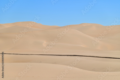Dramatic View of Giant Sand Dunes at Xiangshawan Desert in Inner Mongolia