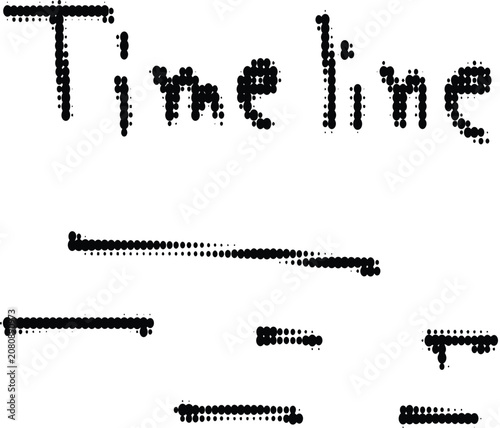 Fotografie Timeline graphic with handwritten markers and text timeline planning management