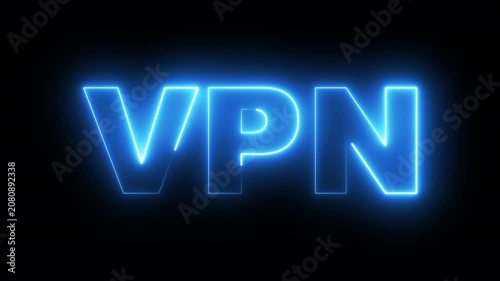 VPN neon text. Computer generated 3d render