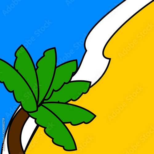 Coconut tree and beach