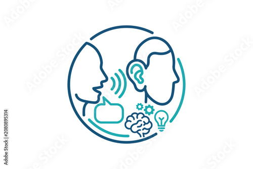 Active Listening Communication Icon Design