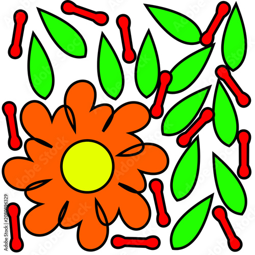 flower and leaves