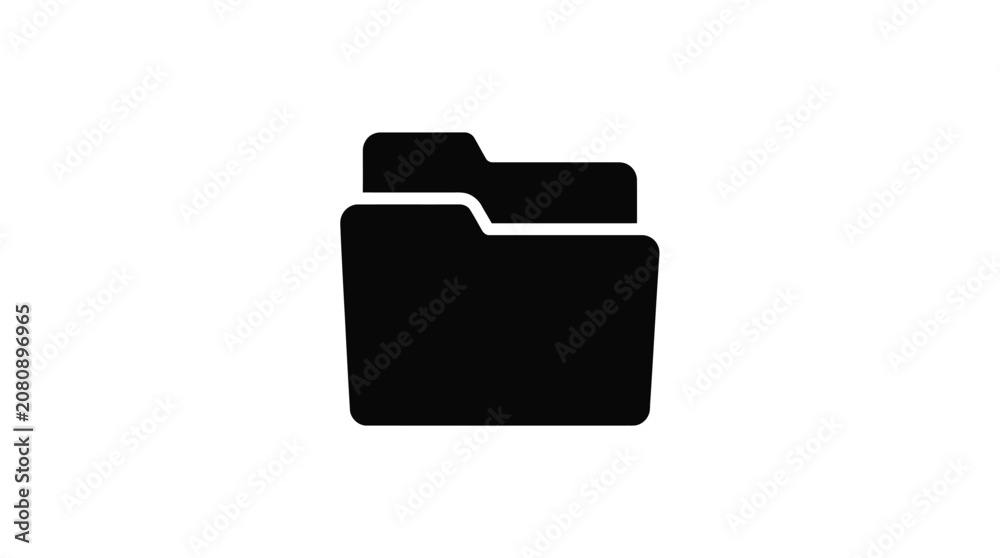 Fototapeta premium Folder Silhouette On White Background Minimalist Icon Design Silhouette