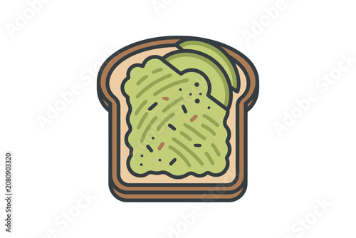 Avocado Toast Flat Vector Illustration