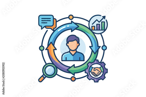 Customer Relationship Management Infographic Vector