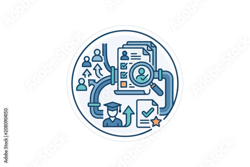Recruitment and Candidate Screening Infographic Icon