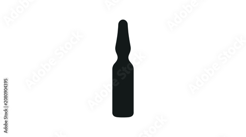Canvastavla Dark beer bottle shape black silhouette against a white background