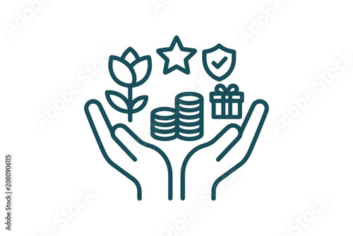 Financial Growth and Security Icon Set
