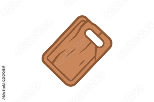 Wooden Cutting Board Vector Illustration