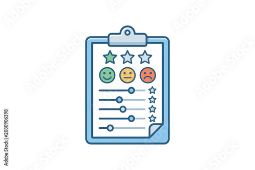 Customer Feedback Survey Clipboard Vector Illustration