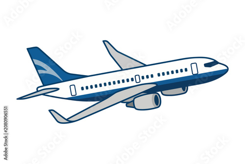 Commercial Airplane Vector Illustration