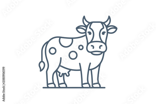 Spotted Cow Outline Vector Illustration