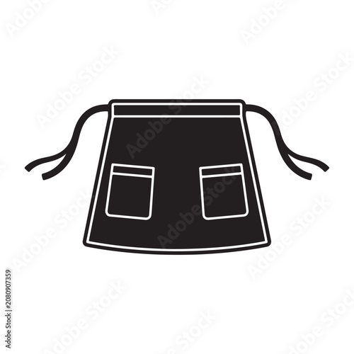 Chef waist apron silhouette vector flat illustration design.