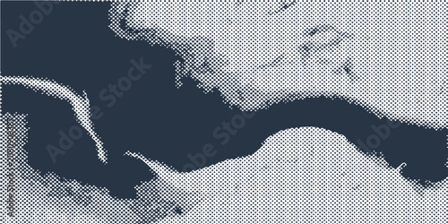 Obraz na plátně Abstract digital halftones representing an iceberg or glacial formation in cold,