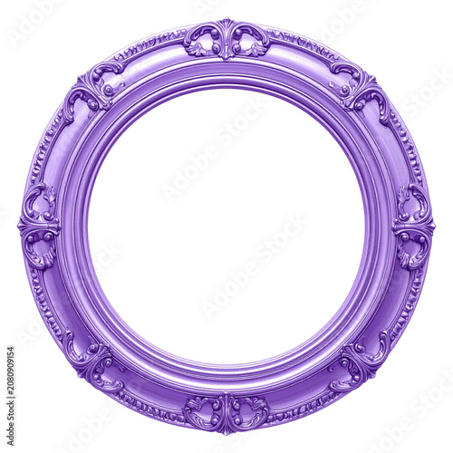Modern purple oval frame with elegant traditional pattern engravings creative colorful vintage photo border element for digital art