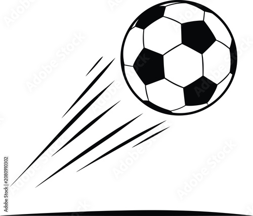Obraz na plátně 飛んでいるサッカーボールのベクターイラスト