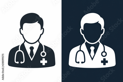 Doctor male avatar icon with stethoscope