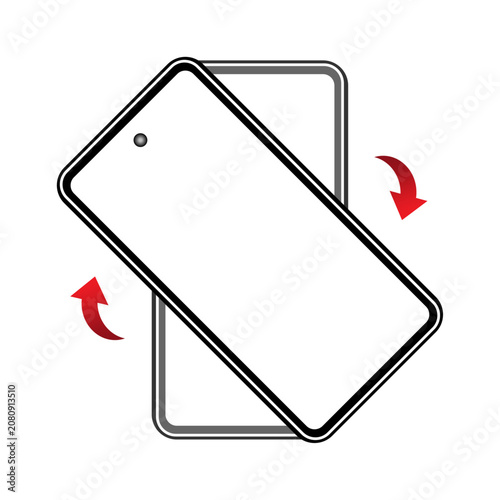 Smartphone Rotation Gesture Icon for Mobile App UI Instruction
