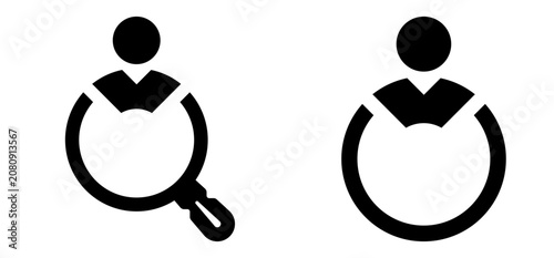 Minimalist User Search and User Profile Icon Set