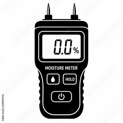 Digital moisture meter icon for wood and building materials