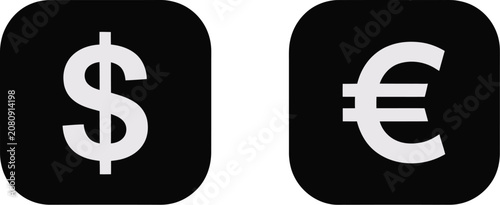Currency coin icon set, gold forex money symbols, editable vector icons for global finance, banking, investment, trading, and payment systems.
