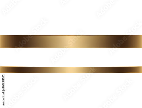 Gold Ribbon Bow Isolated on White Background Elegant Decorative Gift Decoration Close Up with Curled Metallic Ribbon Design Element