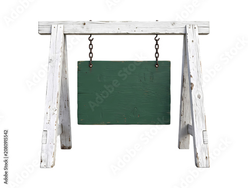 Blank Wooden Sign Board with Bamboo Frame Isolated on White Background for Advertising Banner Business Message Display Vector Illustration