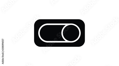 Toggle switch control icon flat black silhouette