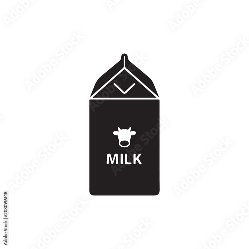 Milk carton silhouette vector flat illustration design.Adobe Illustrator Artwork