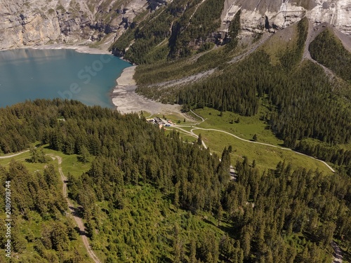 lake in the mountains,mountains and clouds, mountain landscape with trees