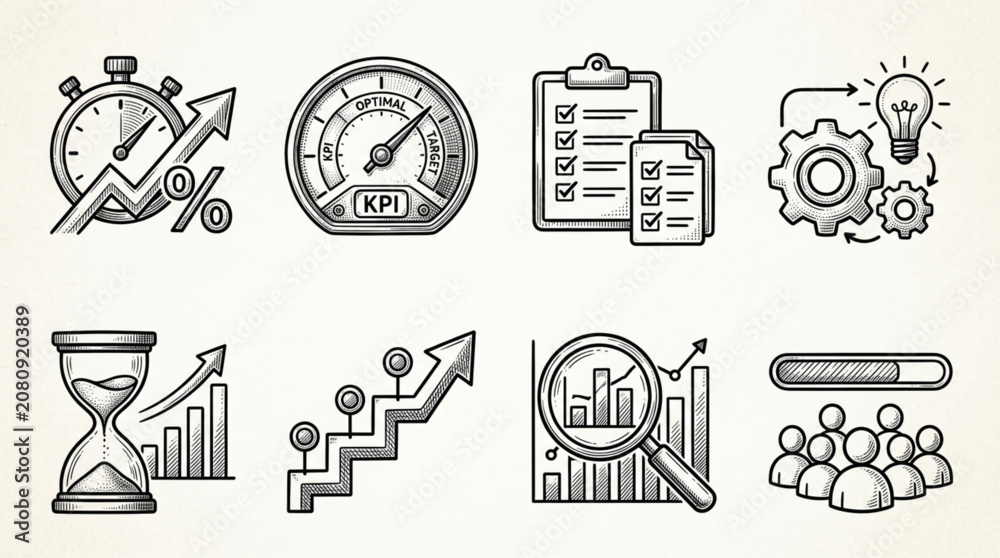 Fototapeta premium Business Finance Icons and Symbols.