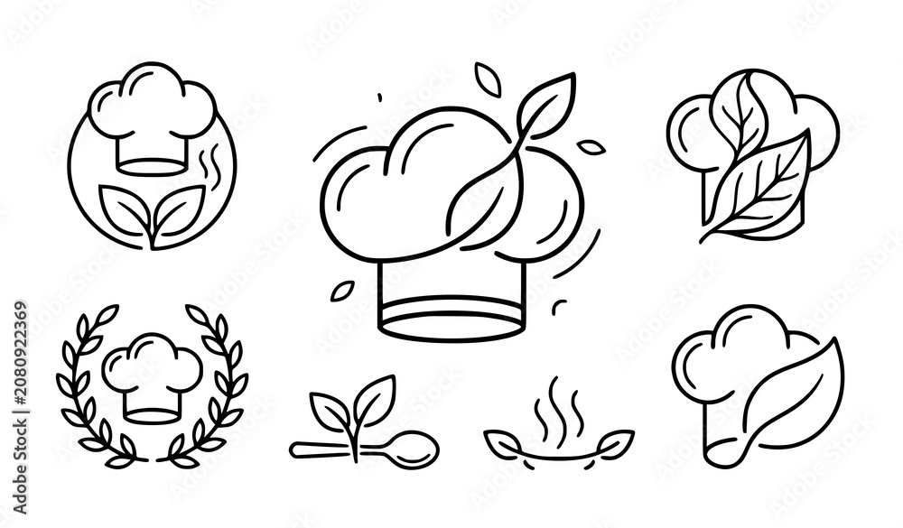 Fototapeta premium Organic Cotton Farming Outline Icon Collection with Cotton Plant Harvest Textile and Sustainable Agriculture Symbols