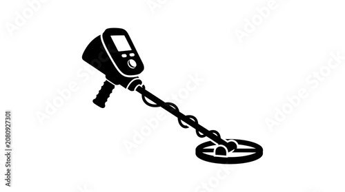 Fotografía Metal detector with display screen black silhouette