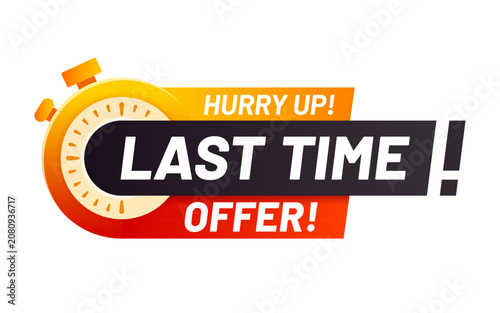 Fotografija Last time sale, discount offer deadline tag