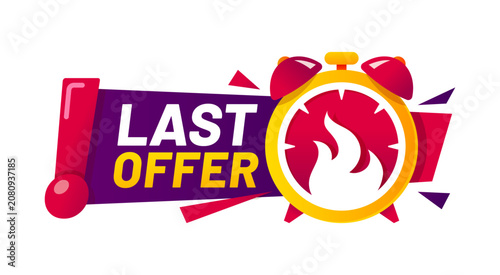 Fotografía Last time sale, bargain deal offer timer label