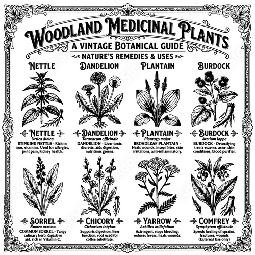Photos Vintage botanical guide to woodland medicinal plants and herbal remedies with me