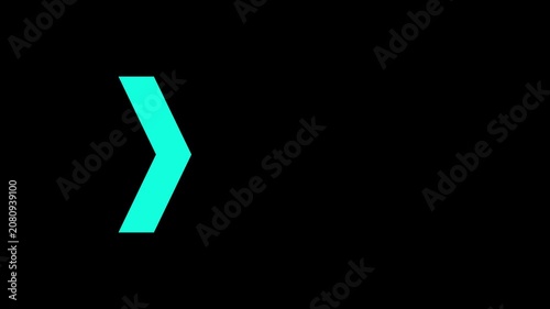 Right directional arrow loop animation. Animated arrows for the overlay video layer. arrow extending on black background