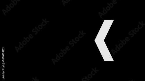 Left directional arrow loop animation. Animated arrows for the overlay video layer. arrow extending on black background