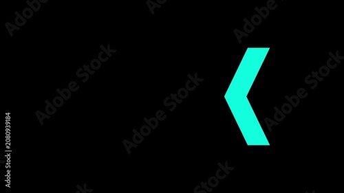 Left directional arrow loop animation. Animated arrows for the overlay video layer. arrow extending on black background