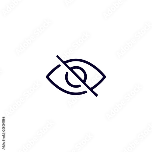 Canvas Print no eye icon, forbidden to look, privacy concept, restricted vision, blind, unsee
