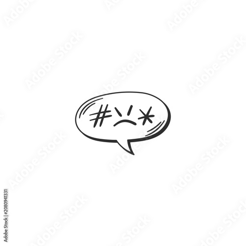 Quadro su tela vector angry speech bubble with swear hashtag symbol icon