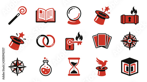 Cuadro en lienzo Magic icons and symbols set.