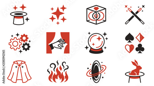 фотографія Magic icons and symbols set.