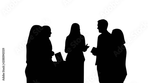 Bild auf Leinwand Four people talking and networking together isolated on transparent background,