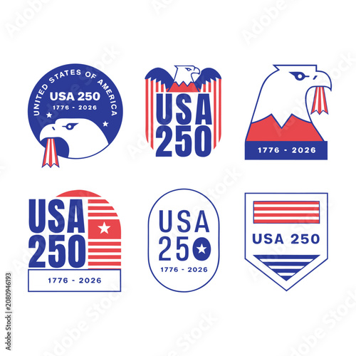 Geometric shield emblem logo vector, flat modern corporate badge illustration with red and blue shapes