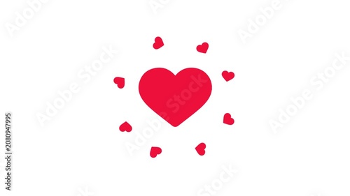 Minimal Flat Love Animation with Heart Icons Romantic Motion Graphics Loop