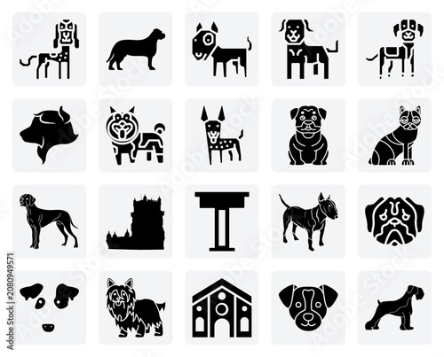 Foto Illustrations Of Different Dog Breeds – From Bull Terriers To Norwegian Elkhounds For Animal And Pet-Centric Graphics