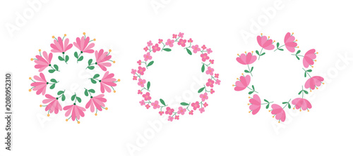 Canvastavla Multicolored wreaths with flowers