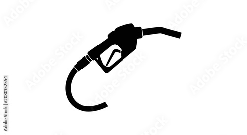 Bild auf Leinwand Gasoline fuel nozzle black silhouette against a white background